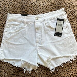 Mavi White Distressed Jean Shorts